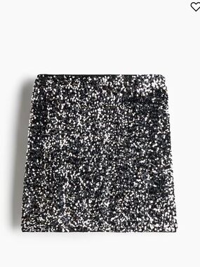 H&M Black/Silver Sequin Mini Skirt